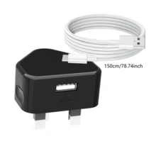 快速充電旅行通用牆壁充電器 UKCA 5V 2A 10W USB 便攜式牆壁充電器附 USB C 傳輸線、USB 轉接頭旅行插頭，適用於監視器、喇叭及更多 Type-C 設備的電源供應器，陣亡將士紀念日長週末適用 - 英規插(220-240V) - 查看 9