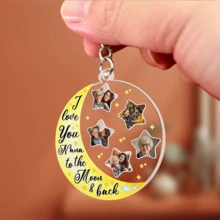 I Love You To The Moon And Back - Personalized Acrylic Photo Keychain, Acrylic Keychain, Customized Keychain - Transparent - View 4