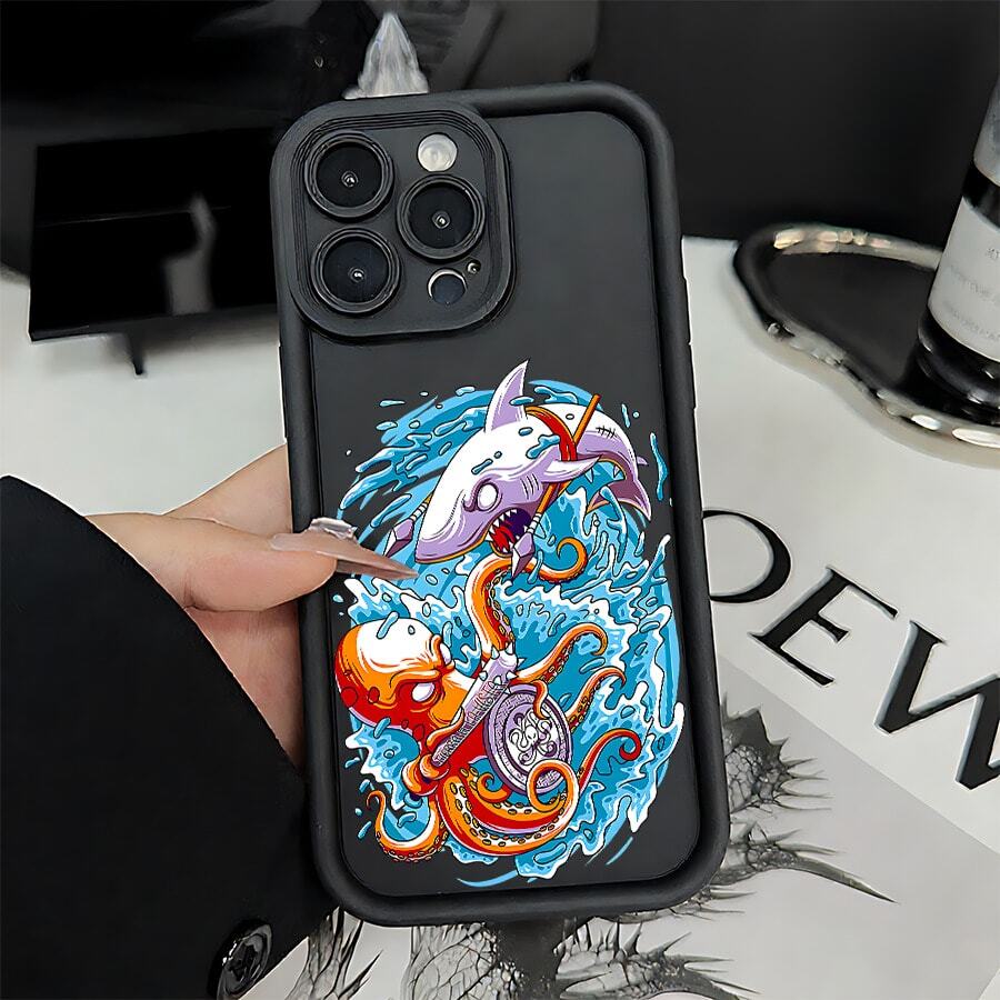 Funda con cubierta de cámara ojo celestial y borde escalonado, cubierta completa de la cámara,funda de silicona flexible,con orificios precisos, Patrón de Calcomanía acuática, Para Apple 17Air/16E/15/14/13/12/11/XR/XS/PRO/PLUS/PROMAX/MINI, Galaxy S/A/M 26/25/24/23/56/55/54/53/36/35/34/33/32/16/15/14/13/12/06/05/04/03/02 FE/Plus/Ultra, Poco/Redmi/Note 13/12/11/10/9/8/X7/X6/X5/X4/M6/M5/M4/F7/F6/F5/C75/C65/C40, G84/82/71/54/52/51/34/24/22/13/04/E40/E22/E20/E14/Edge30,Infinix Note40|Hot30|Gt20, Es ideal para una variedad de ocasiones festivas como san valentín, Es ideal para uso personal o como regalo. - Negro - Ver 1
