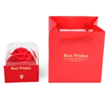 1pc Fashionable & Beautiful Rose Gift Box, Preserved Flower Box, Lightweight & Luxurious, Easy To Take Out, Suitable For Valentine's Day Gift, Jewelry Box, Wedding Gift, Holiday Gift - Multicolor - View 2