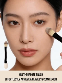 Estée Lauder Dual-Ended Foundation Brush, Sponge Brush Head, Smooth Application, Dry And Wet Use, Enhances Foundation Coverage, Daily Use - Black - View 3