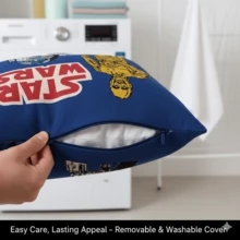 Star Wars 星球大战亚麻丝滑柔软枕套 - 透气亲肤，触感凉爽，信封式开口，有红色、绿色、蓝色等多种颜色可选 - 可机洗，亚麻枕套，圣诞礼物，秘密圣诞老人礼物，情人节礼物，圣诞袜填充物，沙滩，夏季，度假，节日，旅行必备，外出上衣，家居用品 - 彩色 - 查看 4