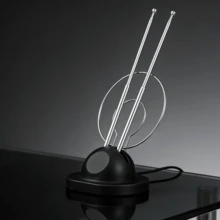 Antena interior, receptor de antena interior compacto, receptor de televisión por cable doméstico, apto para televisión de alta definición, muy alta frecuencia y frecuencia ultraalta. - Negro - Ver 9