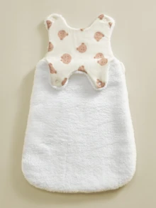1件装 Oeko-Tex 认证保暖婴儿睡袋，无袖毛绒冬季婴儿睡袋