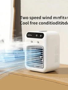 SEAGO 2026 New Mini Air Cooler With Dual Mist Cooling! Air Conditioning Cooling Fan, Summer Relief Gadget, Bedroom/Car Quiet Cooling Fan - 500ML Large Water Tank + 10 Hour Runtime, 20dB Low Noise USB Charging, 15° Adjustable Dual Wind Speeds, Whole Room 20°C Temperature Drop. Portable & Multi-Scene: Home/Car/Camping Universal, Ramadan Gift - Multicolor - View 5