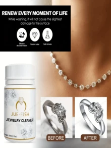 JUE FISH Limpiador de joyas JUE-FISH, 7 Oz - Líquido mejorado con ácido de limón todo en uno para eliminar y cuidar el desgaste en collares, anillos, metales, etc. - Multicolor - Ver 12
