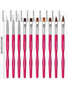 Nail Art Pen Set, Includes: Nail Brush, Lining Pen, Double-Ended Pen, Sculpting Pen, UV Gel Paint Pen, Gradient Pen, Suitable For Nail Salons And Home Use - Black - View 5