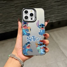 Disney Lilo & Stitch Angel Series  Case, Cute Cartoon Anime Design, Suitable For  17, 16, 15, 14, 13, 12, 11 Pro Max, XS, XR And X, Features A Reflective Back And Shockproof Corners. Perfect As A Birthday Gift, Holiday Gift, Or Valentine's Day Gift. - Pink - View 7