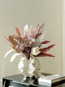 1件现代艺术陶瓷珊瑚花瓶，家居及办公装饰雕塑，波西米亚风格装饰，适用于咖啡桌、办公桌、书架、客厅（黑色） - 彩色 - 查看 7