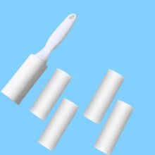 宠物毛发去除粘性滚筒，用于去除猫狗毛发的粘性刷子，可重复使用的除尘除毛工具，带塑料手柄，适用于家居和衣物清洁。 - 白色 - 查看 8