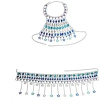 Bộ dây chuyền thời trang gợi cảm cho hộp đêm, dây đeo eo, bộ dây đeo thân hình ngôi sao năm cánh nhiều lớp. - Nhiều màu - Xem 4