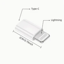 1 PC Type-C To Lightning Adapter, Dual Function Charging And Data Transfer, Portable Design, Compatible With IPhone 14/13/12 And Other Mobile Devices - 白色 - 查看 5
