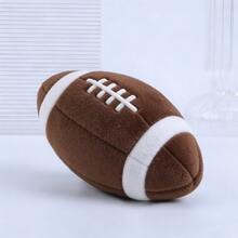 宠物设计的毛绒玩偶，带有有趣的足球图案 - 咖啡棕 - 查看 1