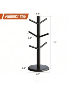 This Coffee Cup Holder Tree With 6 Hooks Serves As A Cup Holder, Keychain Organizer, And Also Helps Drain Water From Mugs And Cups. It's Suitable For Kitchens, Living Rooms, And Desktops. - 彩色 - 查看 3