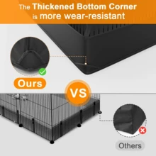 Guinea Pig Cage Liner 48''L X 24''W Waterproof And Washable Tarp Base For C&C Grids Small Animals Guinea Pig Hedgehogs Chinchillas Rabbits Habitat Cages, Black - 黑色-底墊 - 查看 4