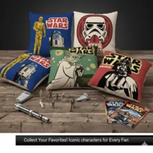 Star Wars 星球大战亚麻丝滑柔软枕套 - 透气亲肤，触感凉爽，信封式开口，有红色、绿色、蓝色等多种颜色可选 - 可机洗，亚麻枕套，圣诞礼物，秘密圣诞老人礼物，情人节礼物，圣诞袜填充物，沙滩，夏季，度假，节日，旅行必备，外出上衣，家居用品 - 彩色 - 查看 1