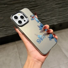 Disney Lilo & Stitch Angel Series  Case, Cute Cartoon Anime Design, Suitable For  17, 16, 15, 14, 13, 12, 11 Pro Max, XS, XR And X, Features A Reflective Back And Shockproof Corners. Perfect As A Birthday Gift, Holiday Gift, Or Valentine's Day Gift. - Màu tím - Xem 10