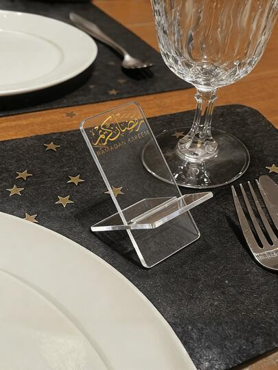 2D Plano, Soporte de Palma de Dátil, Patrón de Estrella y Luna, Luna Nueva y Estrellas, Soporte de Dulces de Ramadán Eid, Decoración Islámica, Soporte de Dátiles Almacenamiento de Escritorio Decoración Ornamento, Ornamento de Coche, Soporte Acrílico de Sobremesa para Uso Multipropósito, Regalo de Año Nuevo, Regalo de Cumpleaños, Regalo de Ramadán, Eid Mubarak, Cálido Sagrado, Artículos Festivos para el Hogar