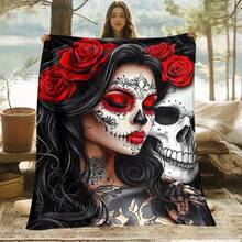 Nightmare Before Christmas  & Sally Patchwork Fleece Throw Blanket, Super Soft Warm Cozy Flannel For Couch Bed, 280 GSM Lightweight Plush, Great Gift For Fans, Home Decor, All Seasons - 多色36 - 查看 7