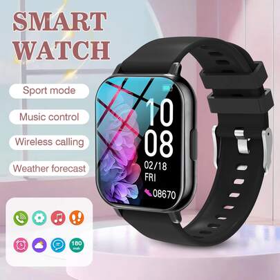 Smart Watch - High-Definition Display, Wireless Calling, Customizable Wallpaper, Fitness Tracking, Reminders, Music Control