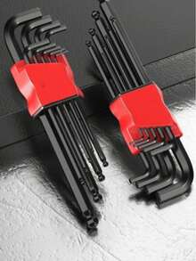 9pcs L-Shaped Hex Socket Wrench Tool Set, Convenient To Carry (Random Style Shipped) - Multicolor - View 1