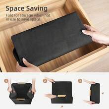 1pc Dirty Clothes Basket, Foldable Handheld Fabric Laundry Hamper For Home, Bedroom, Bathroom Storage - Black - View 8