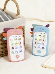 Battery Operated (Battery Not Included) Colorful Light-Up Button Music Learning Portable Pony Theme Toy Phone, Creative Design Durable Plastic Fun Gift For Kids - Multicolor - View 4