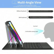 可拆卸可充电触控板键盘保护套，带笔槽，兼容三星 Galaxy Tab / iPad / Redmi Pad SE，磁吸式蓝牙键盘保护套（黑色） - 黑色 - 查看 5