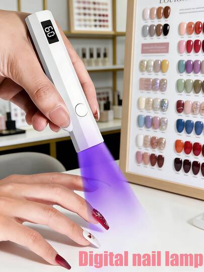 Lámpara de uñas LED, Secador de uñas portátil mini, Lámpara de uñas profesional vertical con soporte, Regalo para seres queridos, Lámpara de gel de uñas digital portátil mini con pantalla - Inalámbrica, rápida, portátil con pantalla digital, Lámpara compacta de mano, Fácil de transportar, Adecuada para salón de uñas en casa y viajes, Regalo de alta calidad