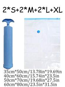 超大真空收纳袋套装,含1个手动气泵 - 节省空间,密封压缩,防尘防潮,适用于衣物和床上用品,是宿舍、衣柜和搬家的理想之选。 - 彩色 - 查看 23