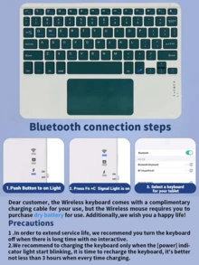 适用于三星 Galaxy Tab / iPad / Redmi iPad SE 的键盘保护套，带可拆卸充电蓝牙键盘 (280mAh) 和触摸板，含笔槽（深绿色） - 墨綠色 - 查看 7