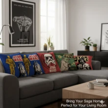 Star Wars 星球大战亚麻丝滑柔软枕套 - 透气亲肤，触感凉爽，信封式开口，有红色、绿色、蓝色等多种颜色可选 - 可机洗，亚麻枕套，圣诞礼物，秘密圣诞老人礼物，情人节礼物，圣诞袜填充物，沙滩，夏季，度假，节日，旅行必备，外出上衣，家居用品 - 彩色 - 查看 10