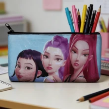 Sajaboysrumimiyazoey K-Pop Girl Group Canvas Pencil Case, Zipper Stationery Bag, Suitable For K-Pop Fans And Elementary/Middle School Students As Back-To-School Essential - Multicolor - View 3
