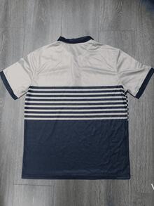 Men's Mesh Geometric Pattern Striped Letter Print Comfortable Lightweight Breathable Short Sleeve Regular Fit Shirt - Khaki - View 2