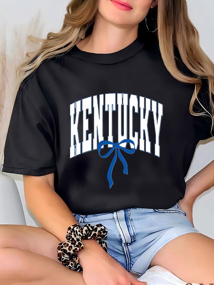 Kentucky Bow Comfort Color Tank Top O Camisa Camiseta - Negro - Ver 1