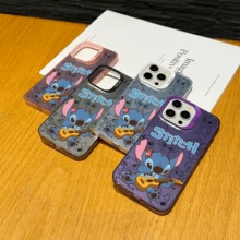 Disney Lilo & Stitch Angel Series  Case, Cute Cartoon Anime Design, Suitable For  17, 16, 15, 14, 13, 12, 11 Pro Max, XS, XR And X, Features A Reflective Back And Shockproof Corners. Perfect As A Birthday Gift, Holiday Gift, Or Valentine's Day Gift. - White - View 4