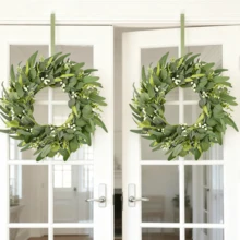 Spring Summer Wreath 24 Inch For Front Door Decor Eucalyptus Green Summer Wreath For Porch Room Farmhouse Holiday Decor - Olive Green - View 2