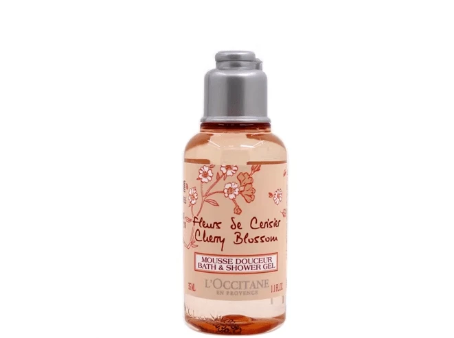 L'Occitane 35ml Mini Travel Size Sakura Fragrance Shower Gel, Infused With Natural Sakura Extract, Long-Lasting Floral Scent, Gentle Deep Cleansing, Nourishing For All Skin Types, Refreshing Foam, Moisturizing Body Wash, Daily Use - Clear - View 1