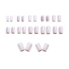 24片优雅精美可拆卸方形粉色闪光法式极简美甲贴纸 美甲用品 - 彩色 - 查看 3