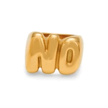 VKHK 1 chiếc nhẫn cổ điển bằng thép không gỉ mạ vàng 18K, thích hợp cho nữ giới đeo hàng ngày và dự tiệc, làm quà tặng. - Vàng - Xem 6
