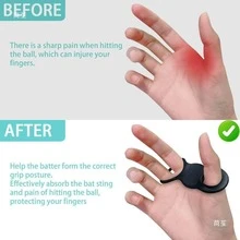 1 Pair Soft Silicone Baseball Thumb Guard, Reduces Bat Sting, Protects Thumb Knuckle, Assists Grip Posture For Batting, Tennis, Badminton, Golf Training - Multicolor - View 2
