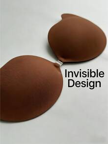 Women's Strapless Push-Up Bra, Backless Self-Adhesive - Coffee Brown - View 2
