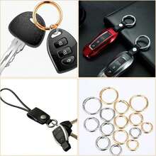 5个圆形登山扣，圆形钥匙圈，适用于钥匙、腰带、包包、钱包 - 钥匙扣钩、替换钥匙扣、挂绳、DIY手工艺品 - 彩色 - 查看 2