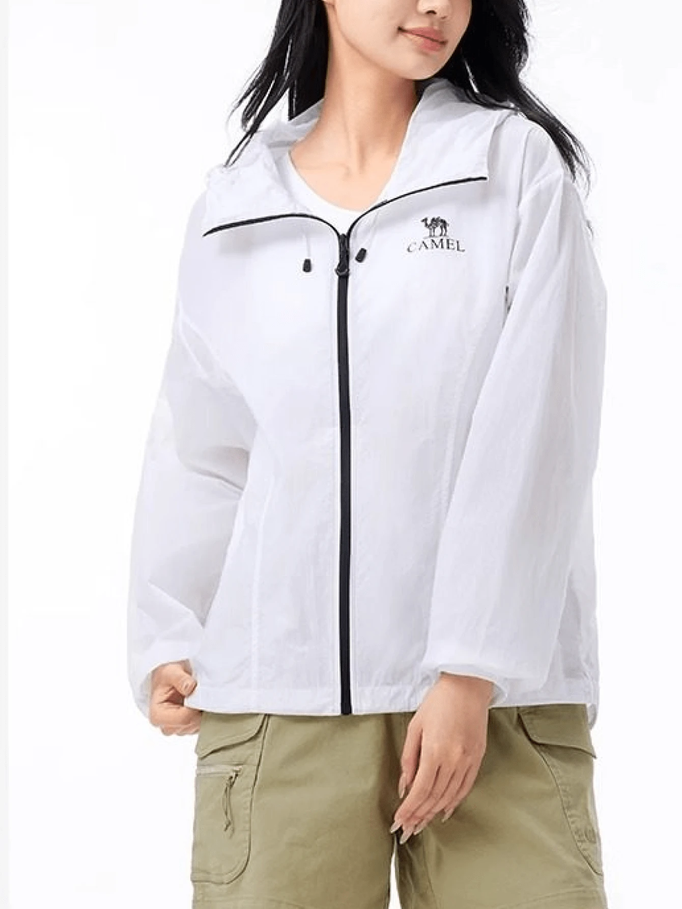 CAMEL CROWN Women's Outdoor Sun Protection Jacket, UV-Resistant, Water-Repellent, Cooling, Moisture-Wicking, And Quick-Drying. Suitable For Spring And Summer. Unisex Style. - White Cobblestone - View 1