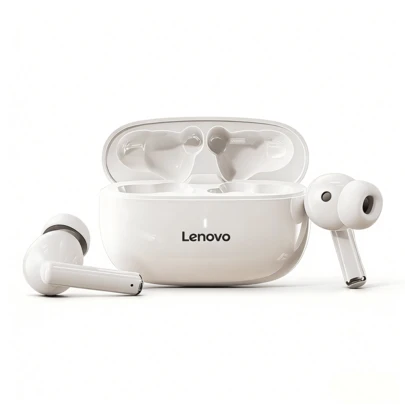  Lenovo TA210 draadloze Bluetooth-oortjes - Superlange batterijduur, in-ear sportoortjes, ENC actieve ruisonderdrukking, slimme ruisonderdrukking voor gesprekken met vier microfoons, wit/maansteenwit, zwart - Cadeau-ontwerp