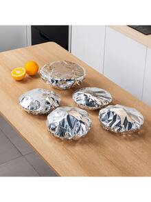 10/20PCS Kitchen Table Meal Aluminium Fum Foil Insulation Lid Freshness Cover, Elastic Mouth Bowl Cover Thermostat Cover, Round Thickened High Temperature Resistant, Easy To Clean And Reusable, Kitchen Thermal Wonders, Kitchen Freshness Insulation Film Lid, Family Leftovers Dustproof Aluminium Lid, Suitable For Family Kitchen, Camping Picnic - Multicolor - View 5