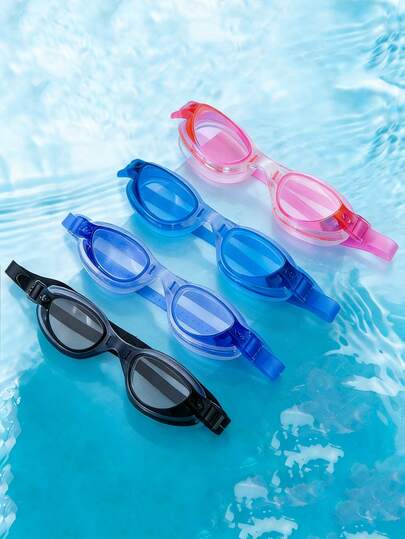 1/2副专业防雾防水泳镜，男女通用 - 舒适清晰视野 - 游泳理想之选，最新款防水高清可调节成人泳镜