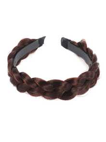 16 Inch Braided Headband, Fashionable Black & Brown Twist Design, Easy To Wear, Versatile Women's Accessory, Stylish Headband, Braided Headband, Non-Woven Fabric Material - Multicolor - View 9
