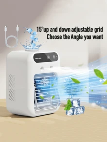 SEAGO 2026 New Mini Air Cooler With Dual Mist Cooling! Air Conditioning Cooling Fan, Summer Relief Gadget, Bedroom/Car Quiet Cooling Fan - 500ML Large Water Tank + 10 Hour Runtime, 20dB Low Noise USB Charging, 15° Adjustable Dual Wind Speeds, Whole Room 20°C Temperature Drop. Portable & Multi-Scene: Home/Car/Camping Universal, Ramadan Gift - Multicolor - View 7