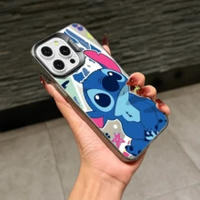 Disney Lilo & Stitch Angel Series  Case, Cute Cartoon Anime Design, Suitable For  17, 16, 15, 14, 13, 12, 11 Pro Max, XS, XR And X, Features A Reflective Back And Shockproof Corners. Perfect As A Birthday Gift, Holiday Gift, Or Valentine's Day Gift. - Pink - View 10